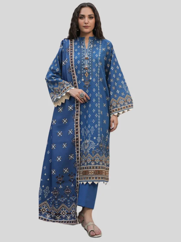 Zellbury 3-Pc Winter Unstitched Khaddar Suit