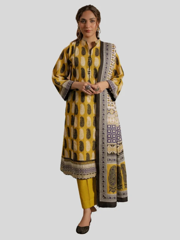 Zellbury 3-Pc Winter Unstitched Khaddar Suit
