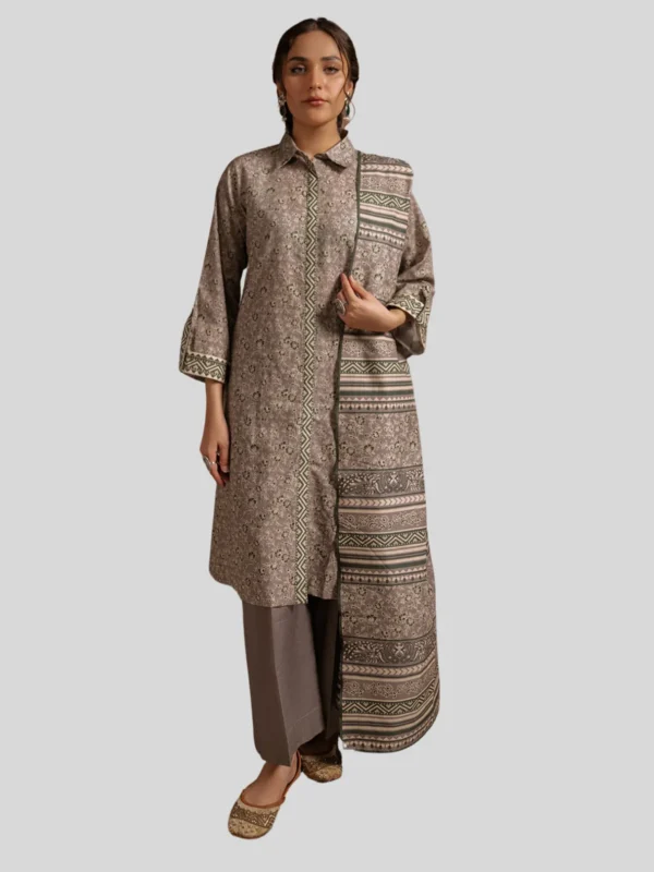 Zellbury 3-Pc Winter Unstitched Khaddar Suit