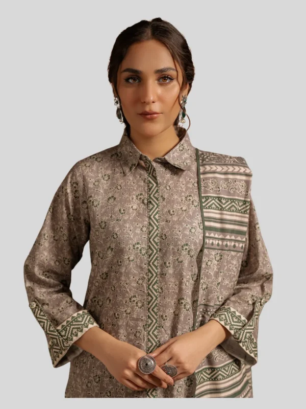 Zellbury 3-Pc Winter Unstitched Khaddar Suit - Image 2