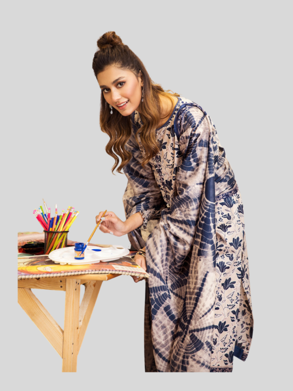 Nishat 3-PC Printed Unstitched Lawn Suit - Image 4