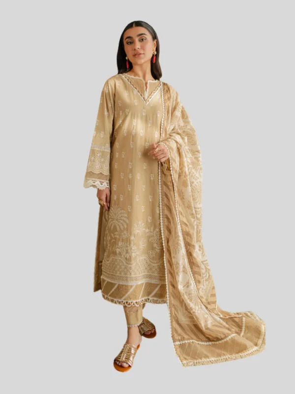 Zellbury 3-PC Cotton Unstitched Chikankari Suit