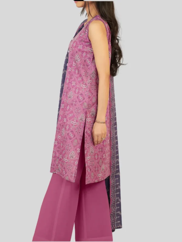 SAYA 3-PC Printed Unstitched Lawn Suit - Image 2