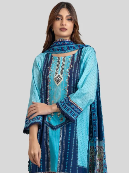 Regalia 3-Pc Unstitched Ninokara Digital Printed Suit