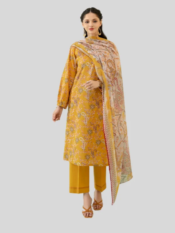Nishat 3-PC Printed Unstitched Lawn Suit - Image 3