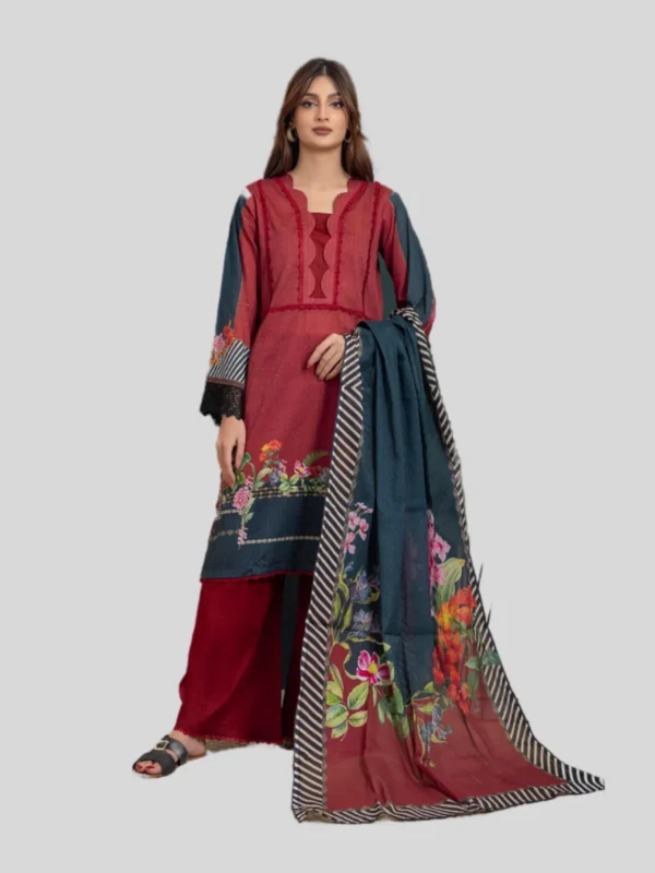 Regalia 3-Pc Unstitched Ninokara Digital Printed Suit - Image 3