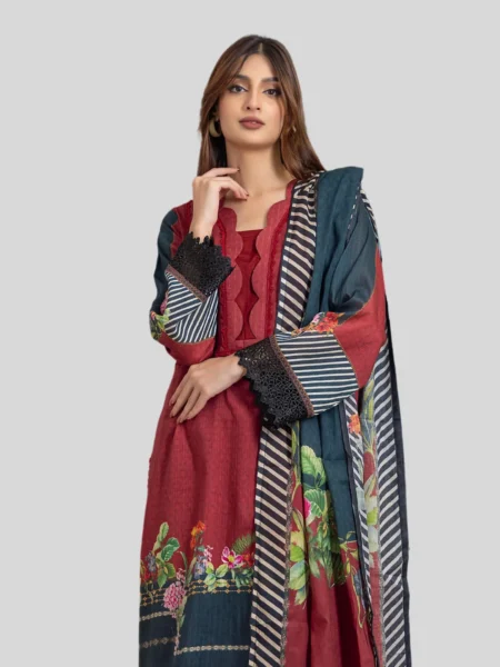 Regalia 3-Pc Unstitched Ninokara Digital Printed Suit