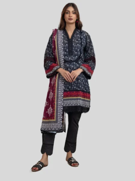Regalia 3-Pc Unstitched Ninokara Digital Printed Suit
