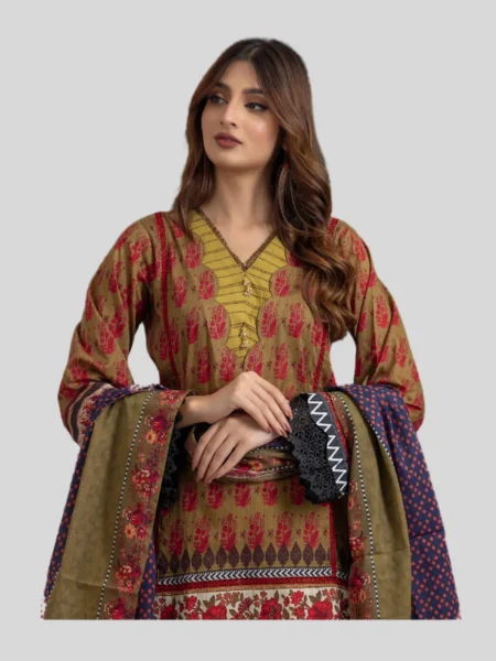 Regalia 3-Pc Unstitched Ninokara Digital Printed Suit