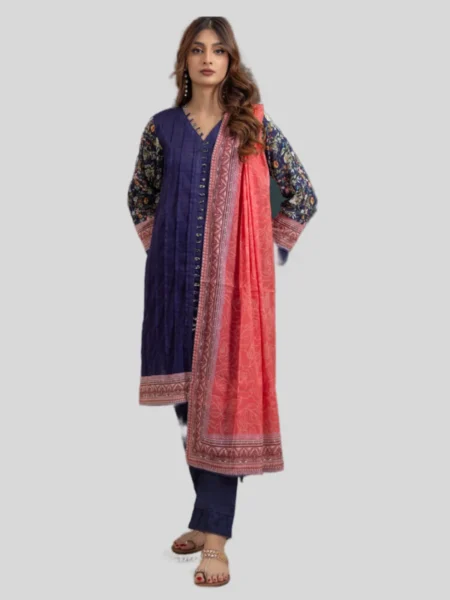 Regalia 3-Pc Unstitched Ninokara Digital Printed Suit