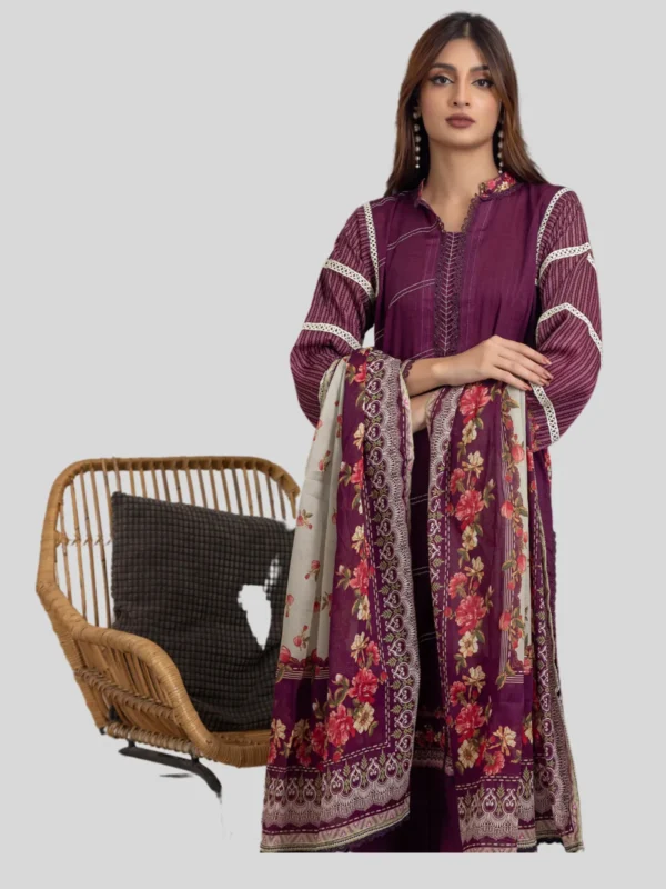 Regalia 3-Pc Unstitched Ninokara Digital Printed Suit - Image 3