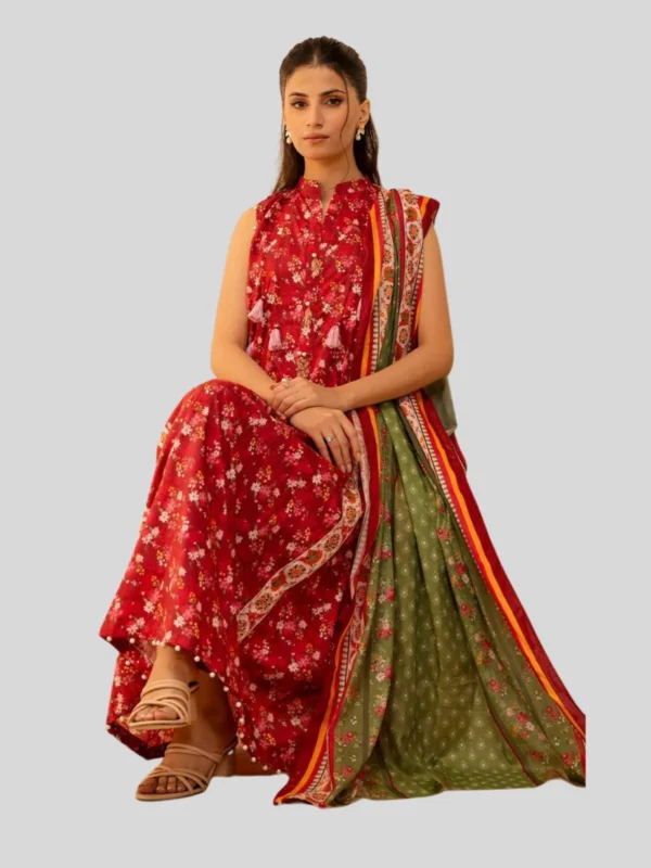 Zellbury 2-PC Digital Printed Unstitched Lawn Suit - Image 3