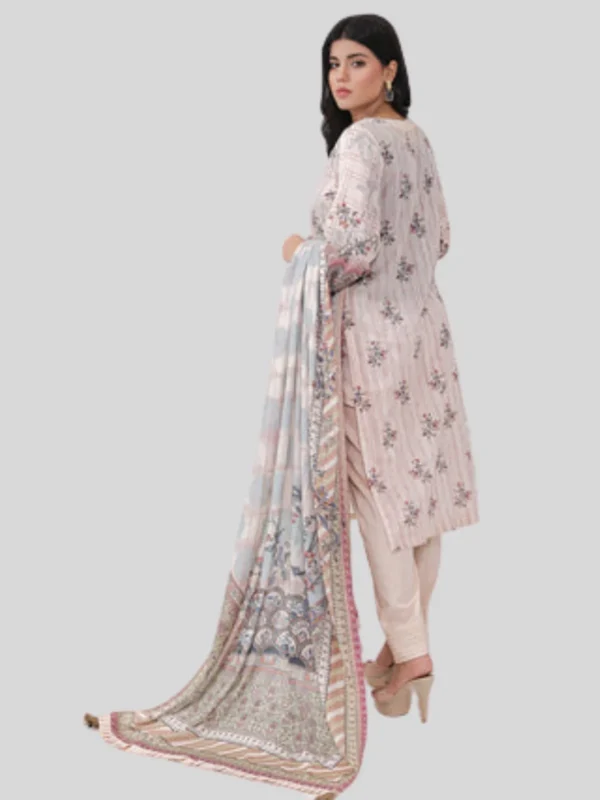 O ‘ Pole 3 -Pc Unstitched Lawn Suit - Image 2