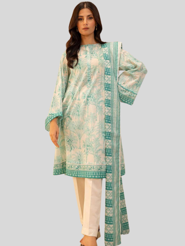 Zellbury 2-PC Digital Printed Unstitched Lawn Suit - Image 3