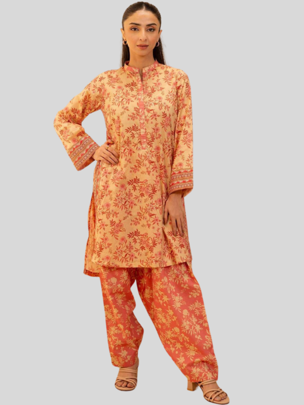 Zellbury 2-PC Digital Printed Unstitched Lawn Suit - Image 3