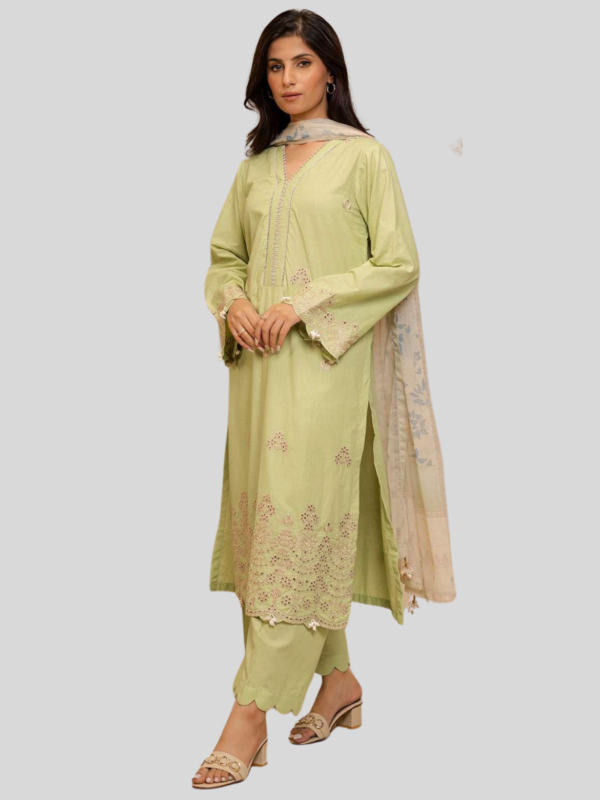 Zellbury 3-PC Digital Printed Unstitched Lawn Suit - Image 3