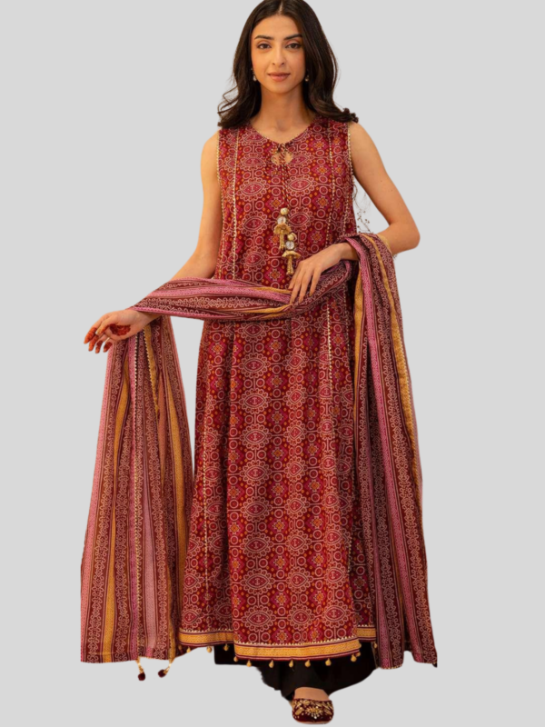 Zellbury 2-PC Digital Printed Unstitched Lawn Suit - Image 3