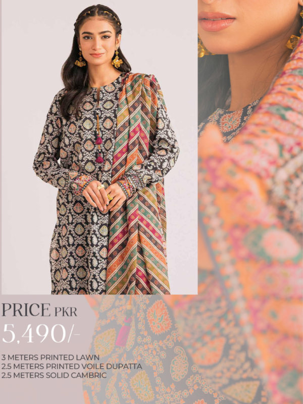 Nishat Vol 3 Printed Unstitched 3-PC Lawn Suit - Image 2