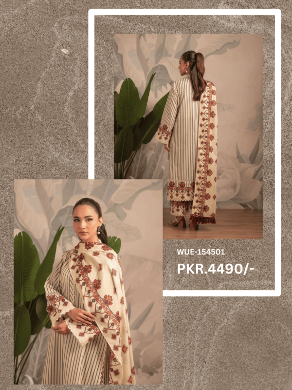 BEYOND EAST 🌙EID COLLECTION (Eid sy pehly Eid) Beyond East (Beena) Vol.1 Printed Unstitched 3-PC Lawn Suit (LIMITED OFFER) - Image 3