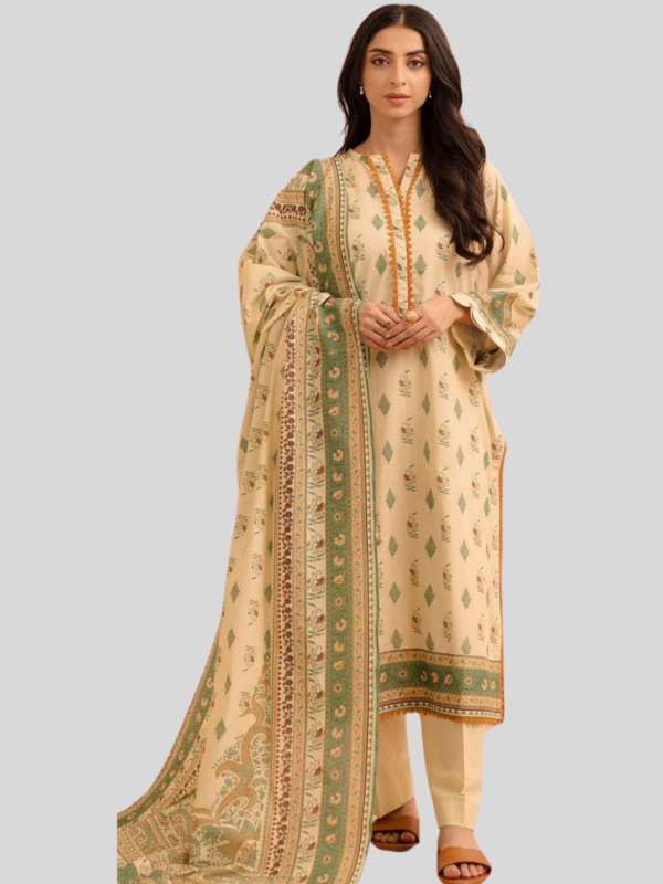 Zellbury 3-PC Digital Printed Unstitched Lawn Suit - Image 3