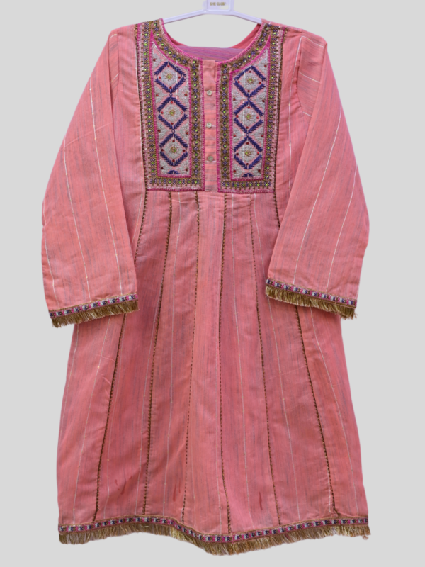 Girl's Embraided 3-Pc Stitched Frok