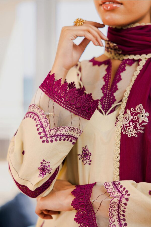 Zellbury 3-PC Cotton Unstitched Chikankari Suit - Image 2