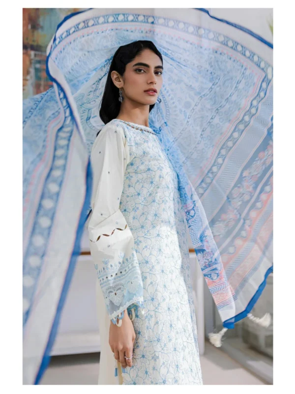 Zellbury 3-PC Cotton Unstitched Chikankari Suit - Image 3