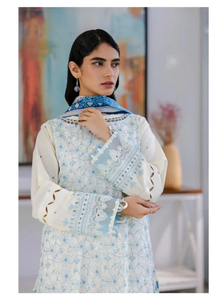 Zellbury 3-PC Cotton Unstitched Chikankari Suit