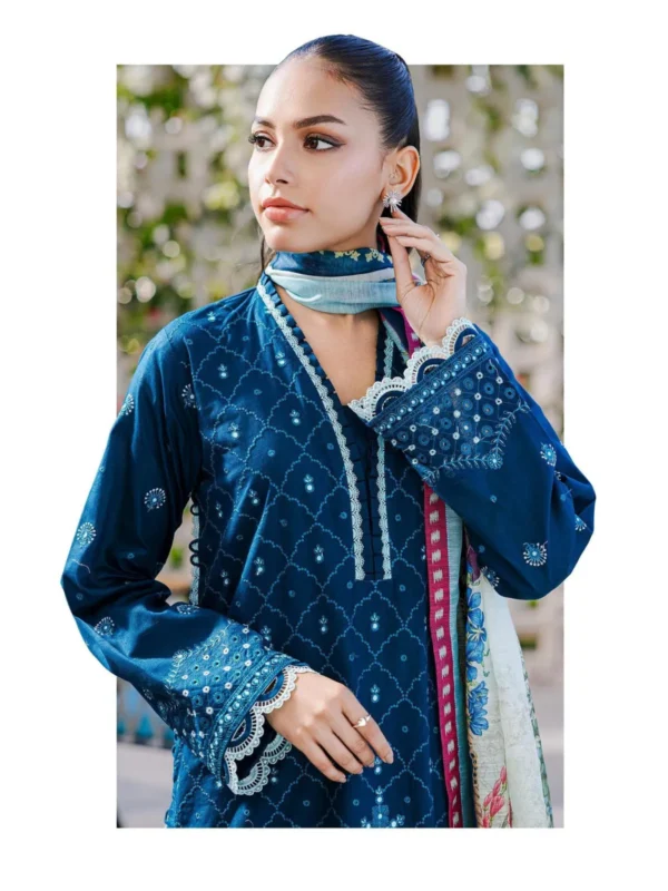 Zellbury 3-PC Cotton Unstitched Chikankari Suit - Image 4