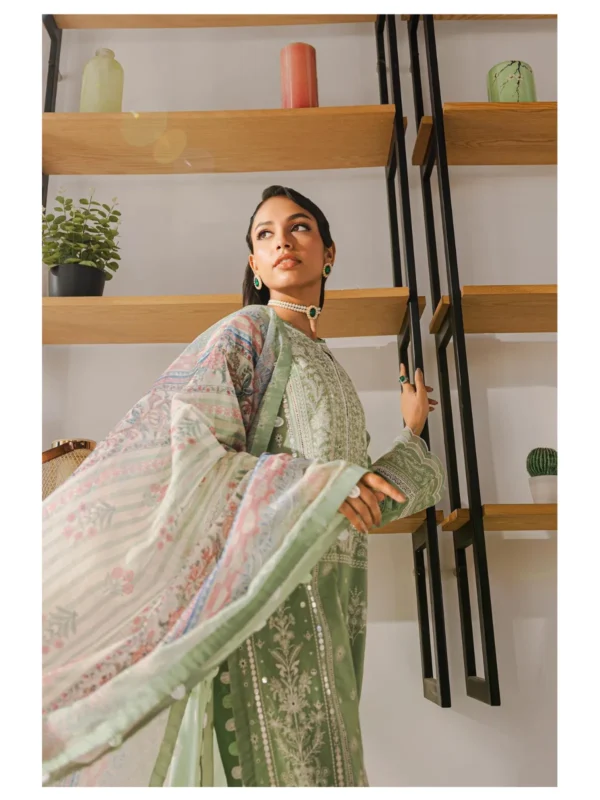 Zellbury 3-PC Cotton Unstitched Chikankari Suit - Image 4