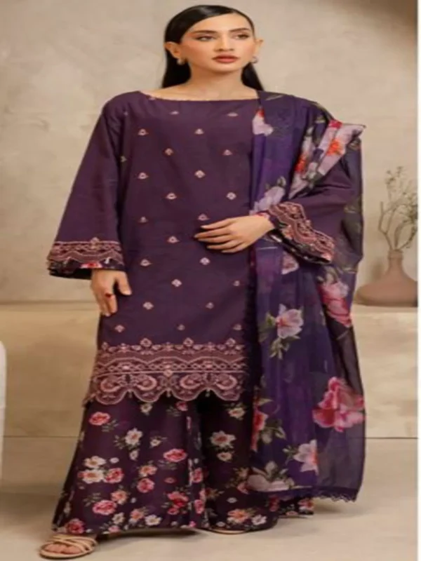 Zellbury 3-PC Digital Printed Vol 6 Unstitched Lawn Suit - Image 2