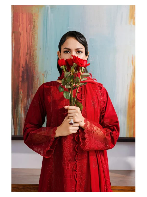 Zellbury 3-PC Cotton Unstitched Chikankari Suit - Image 2