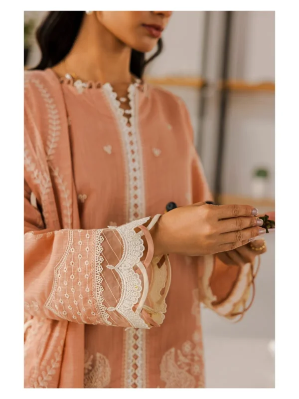 Zellbury 3-PC Cotton Unstitched Chikankari Suit - Image 4