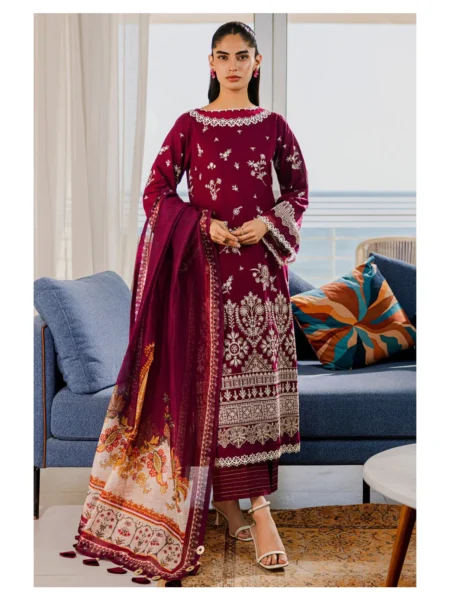 Zellbury 3-PC Cotton Unstitched Chikankari Suit