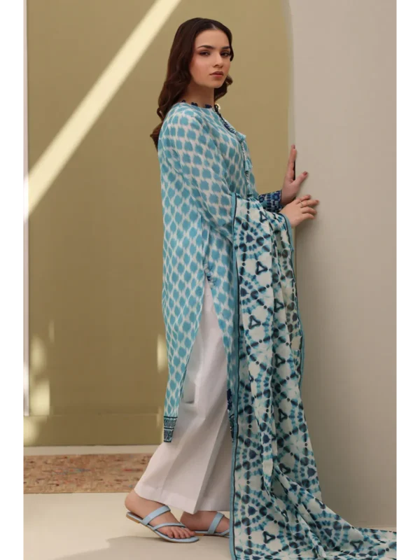 Zellbury 2-PC Digital Printed Vol 5 Unstitched Lawn Suit - Image 3