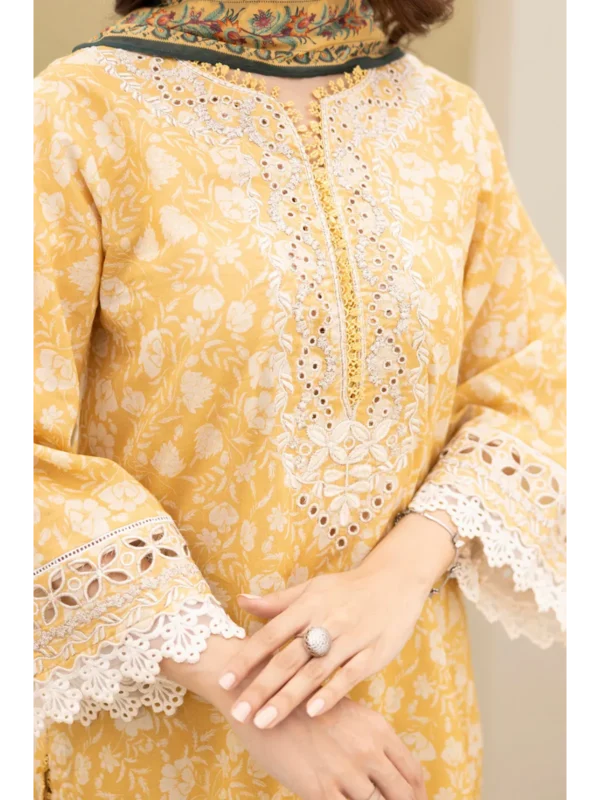 Zellbury 3-PC Digital Printed Vol 5 Unstitched Lawn Suit - Image 3