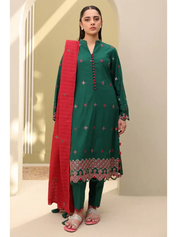 Zellbury 3-PC Digital Printed Vol 5 Unstitched Lawn Suit - Image 3
