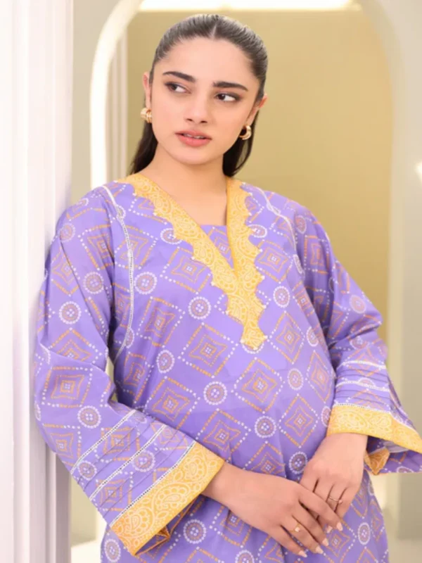Zellbury 2-PC Digital Printed Vol 6 Unstitched Lawn Suit - Image 2
