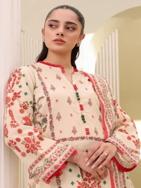 Zellbury 2-PC Digital Printed Vol 6 Unstitched Lawn Suit - Image 2