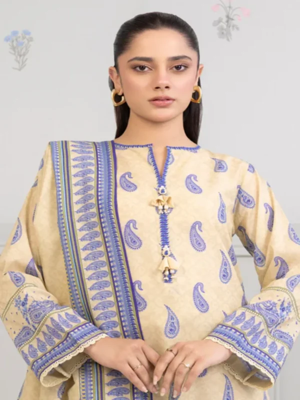 Zellbury 2-PC Digital Printed Vol 6 Unstitched Lawn Suit - Image 2