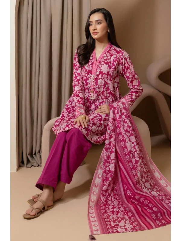 Zellbury 3-PC Digital Printed Vol 5 Unstitched Lawn Suit - Image 3