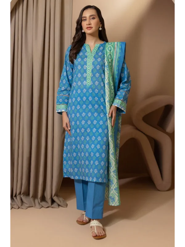 Zellbury 3-PC Digital Printed Vol 5 Unstitched Lawn Suit - Image 2