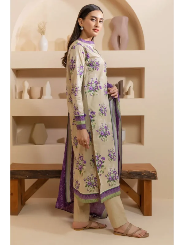 Zellbury 3-PC Digital Printed Vol 5 Unstitched Lawn Suit - Image 3