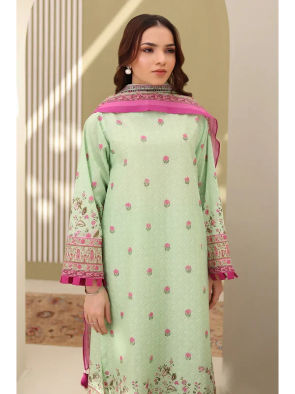 Zellbury 3-PC Digital Printed Vol 5 Unstitched Lawn Suit - Image 3