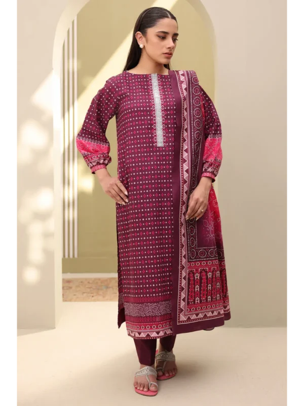 Zellbury 3-PC Digital Printed Vol 5 Unstitched Lawn Suit - Image 3