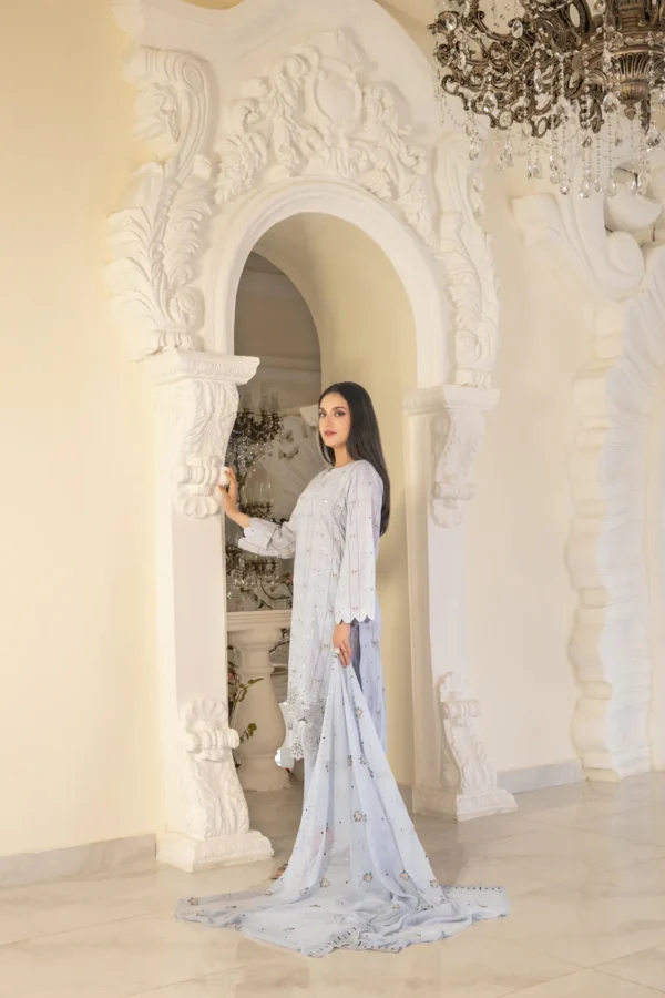 Zarna By Tawakkal 3-PC Laddies Unstitched Suit - Image 2