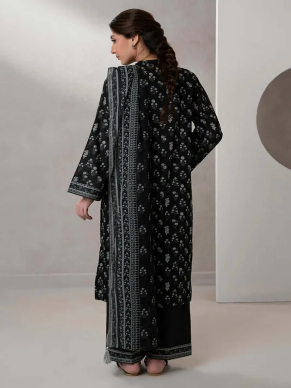 Zellbury 3-PC Digital Printed Unstitched Lawn Suit MonoChorme Collection - Image 2