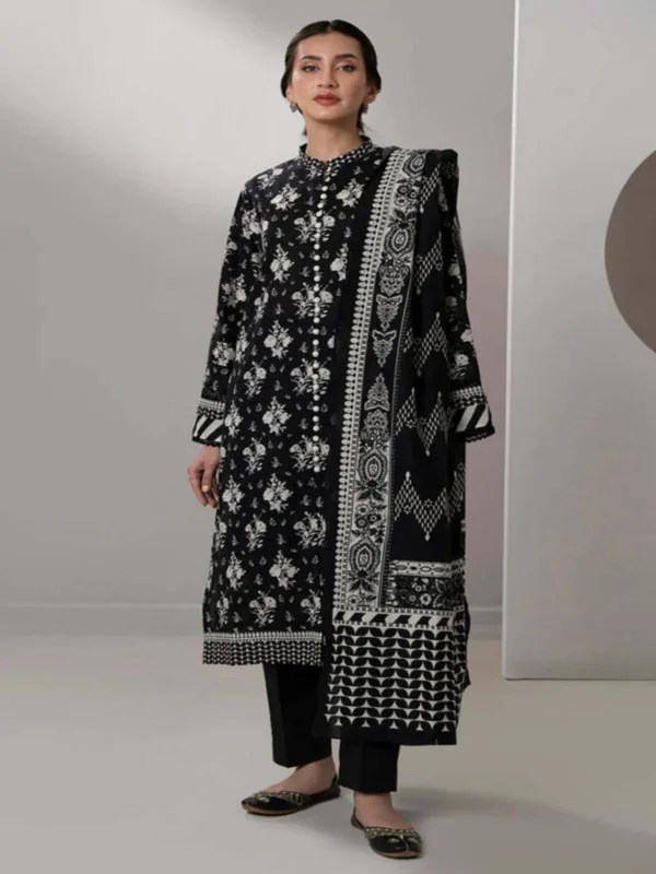 Zellbury 3-PC Digital Printed Unstitched Lawn Suit MonoChorme Collection