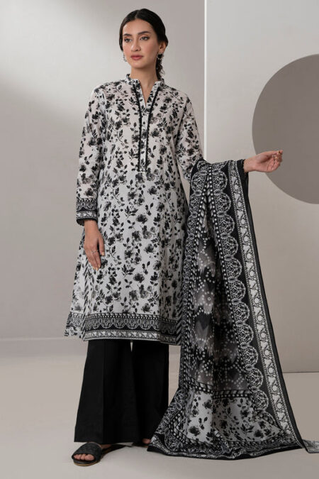 Zellbury 2-PC Digital Printed Unstitched Lawn Suit MonoChorme Collection