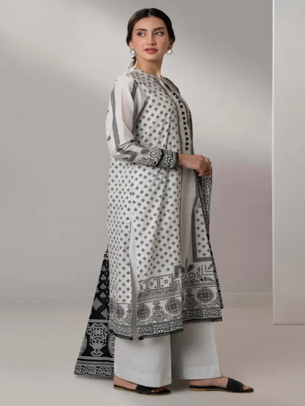 Zellbury 3-PC Digital Printed Unstitched Lawn Suit MonoChorme Collection